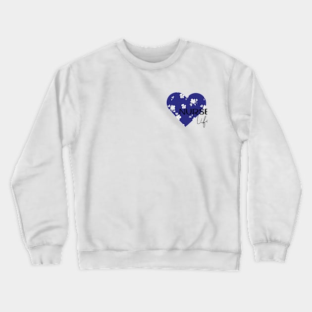 Nurse life blue hart design Crewneck Sweatshirt by Anines Atelier